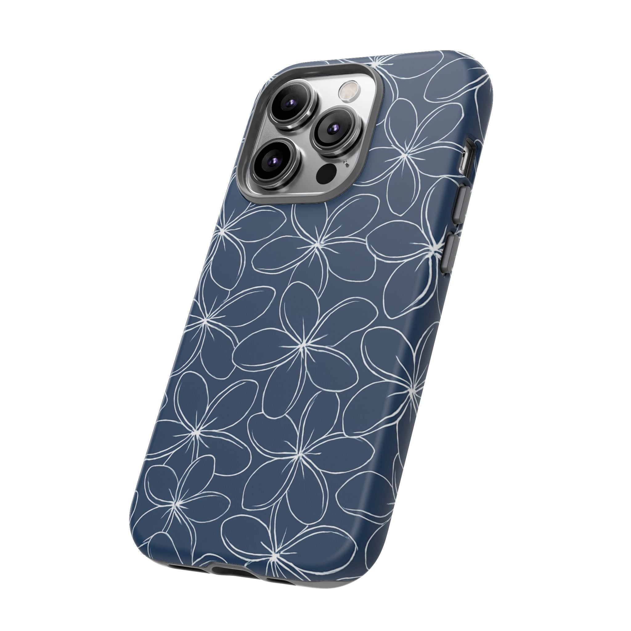 "Plumeria" Phone Case - Blue and White