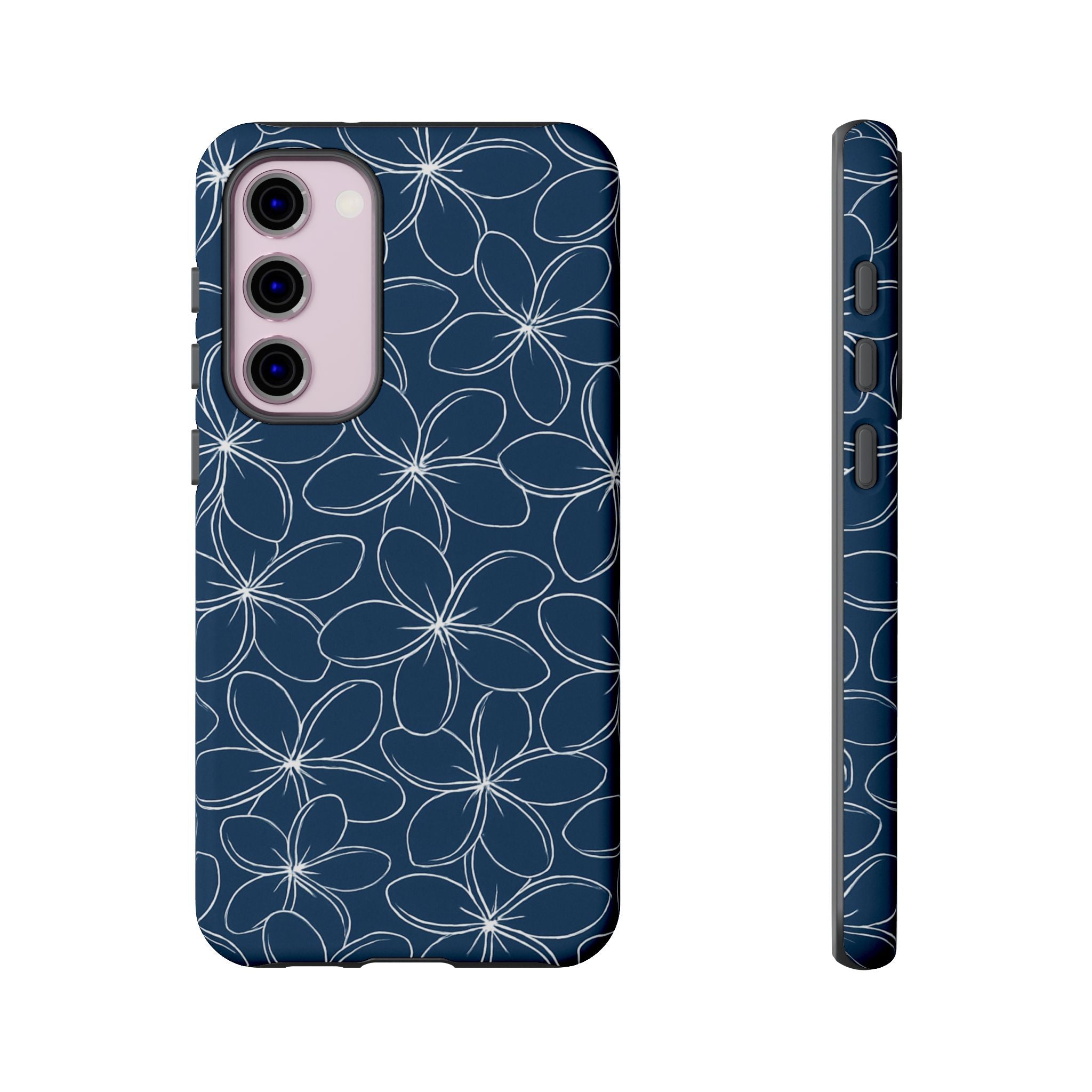 "Plumeria" Phone Case - Blue and White