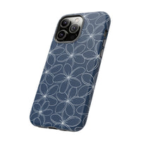 "Plumeria" Phone Case - Blue and White