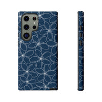 "Plumeria" Phone Case - Blue and White