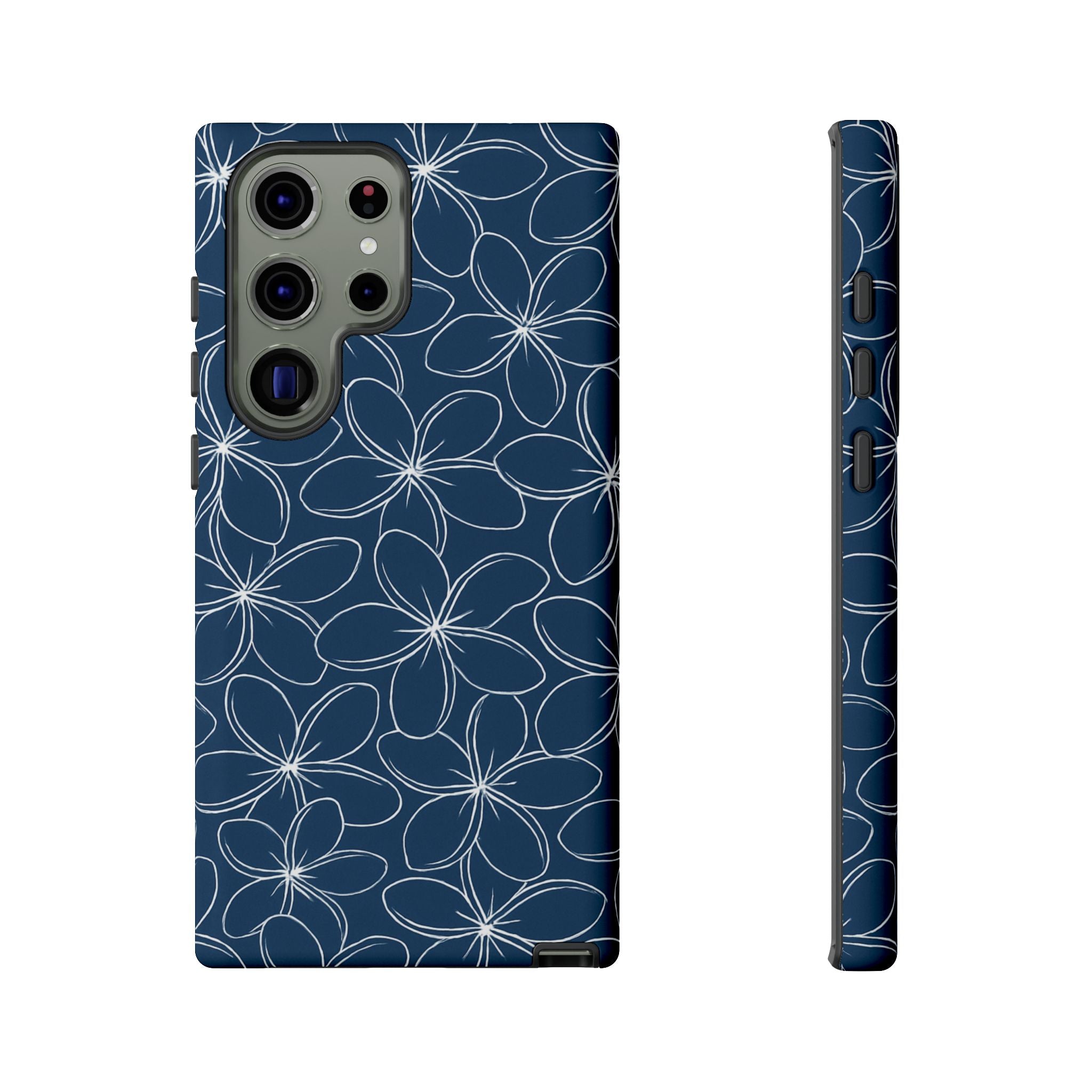 "Plumeria" Phone Case - Blue and White