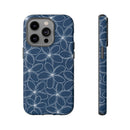 "Plumeria" Phone Case - Blue and White