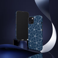 "Plumeria" Phone Case - Blue and White