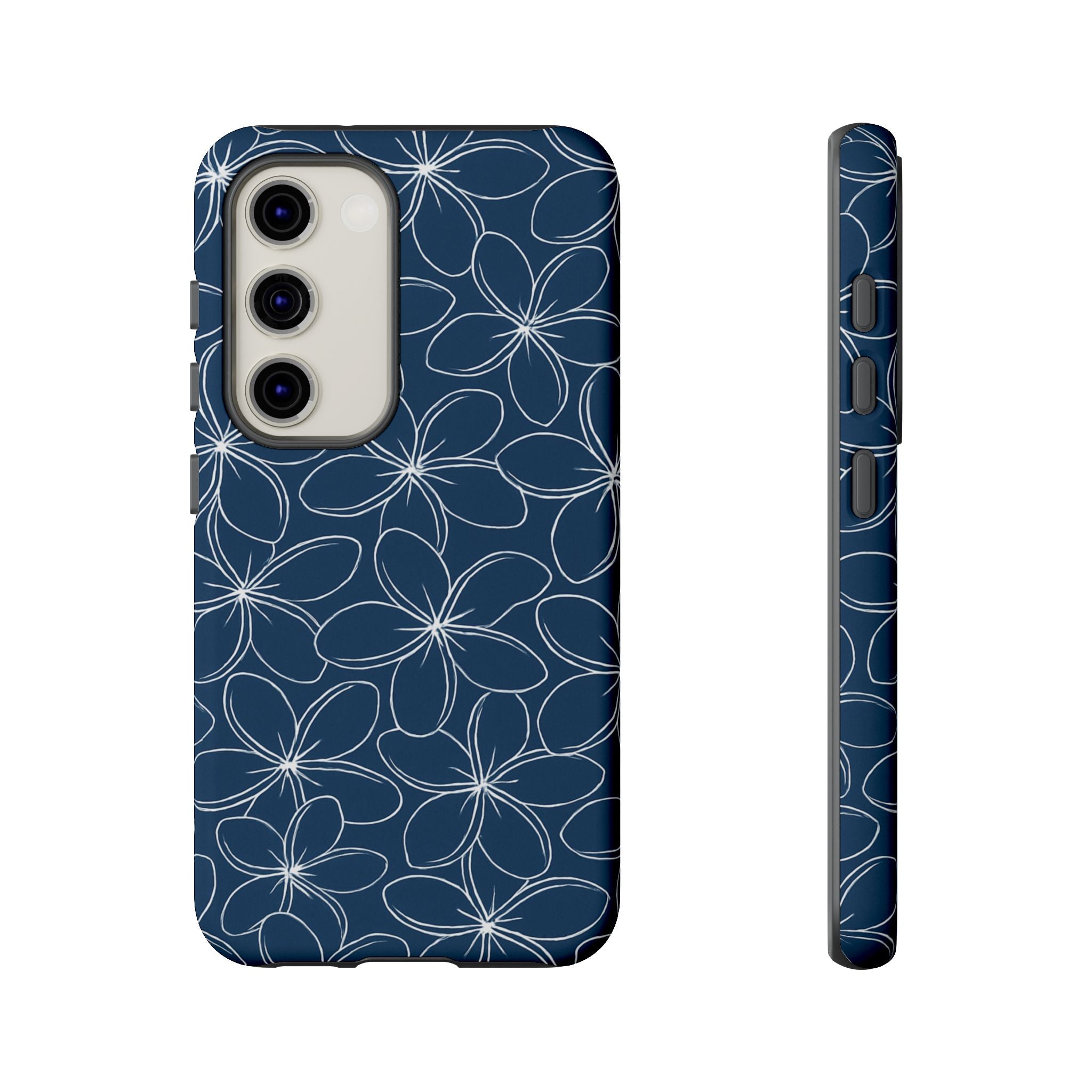 "Plumeria" Phone Case - Blue and White