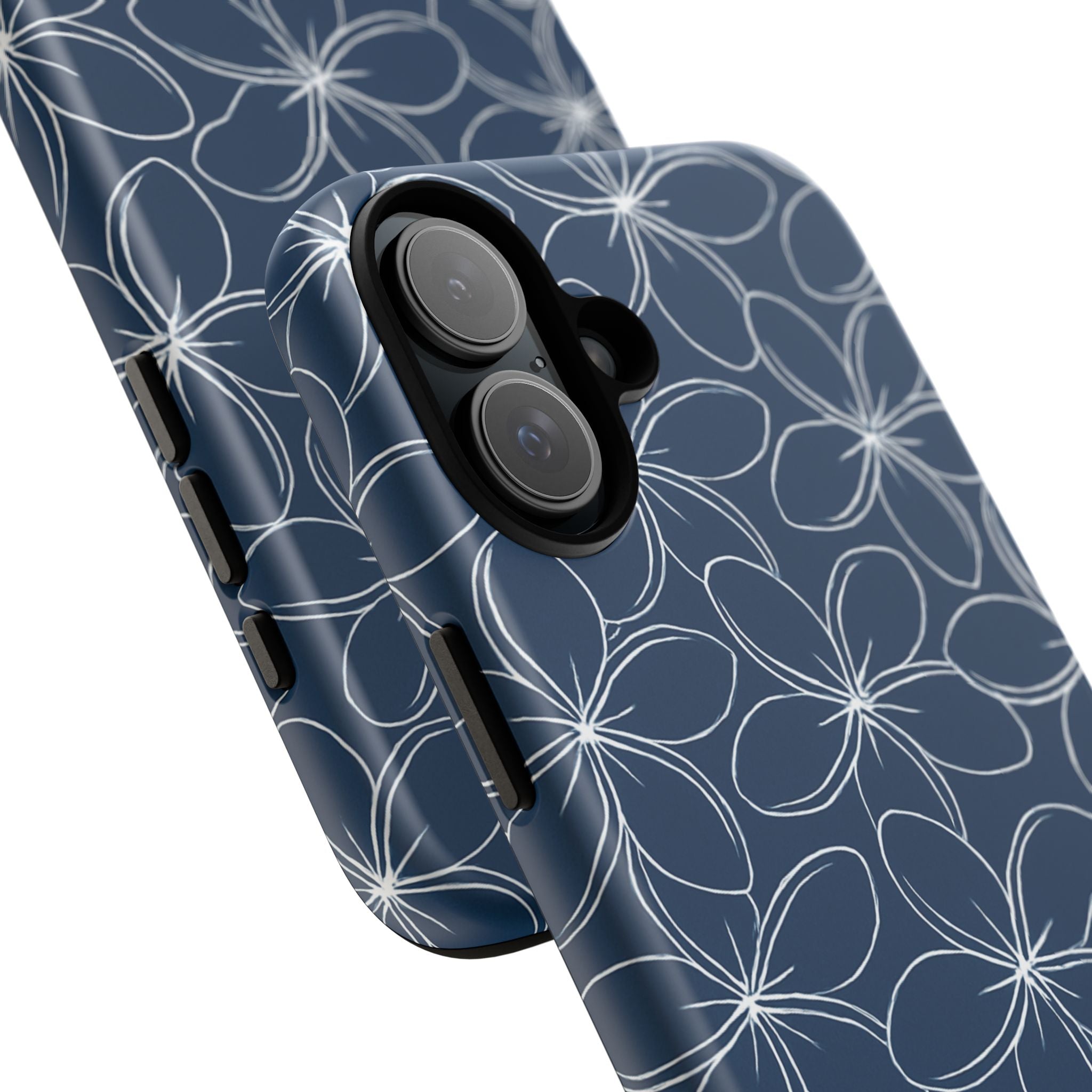 "Plumeria" Phone Case - Blue and White
