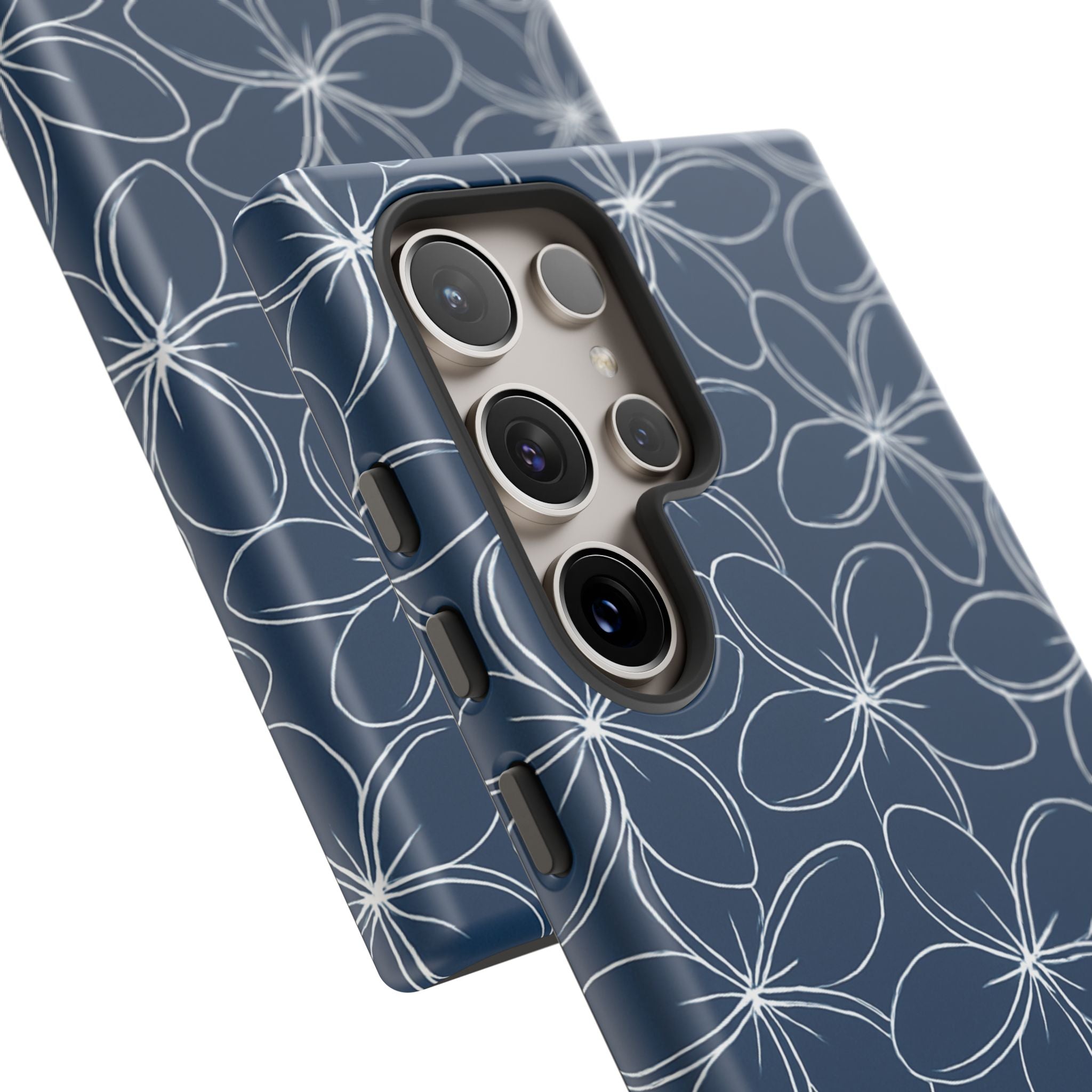"Plumeria" Phone Case - Blue and White