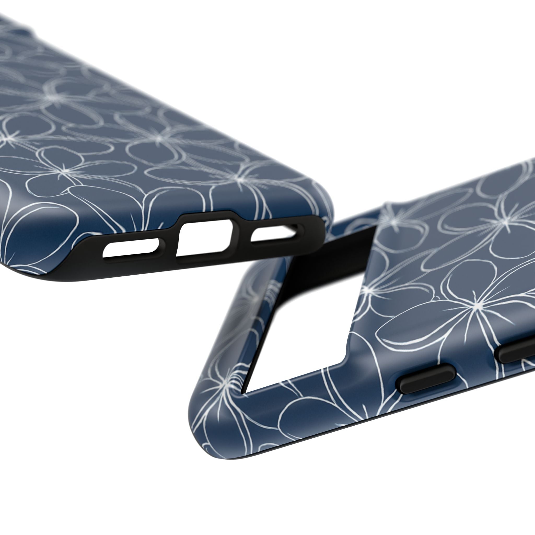 "Plumeria" Phone Case - Blue and White