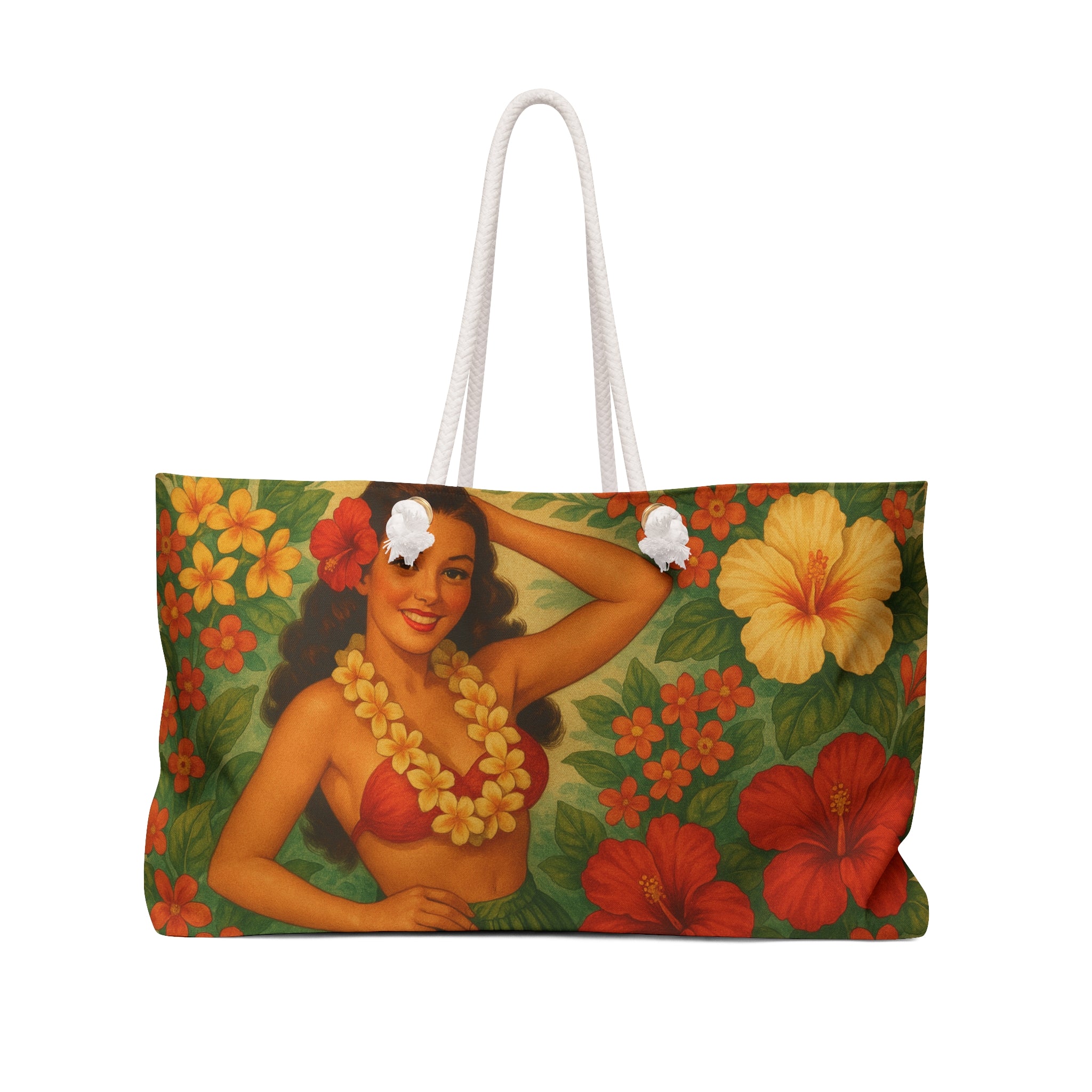 “Vintage Hula Bloom” Beach Bag