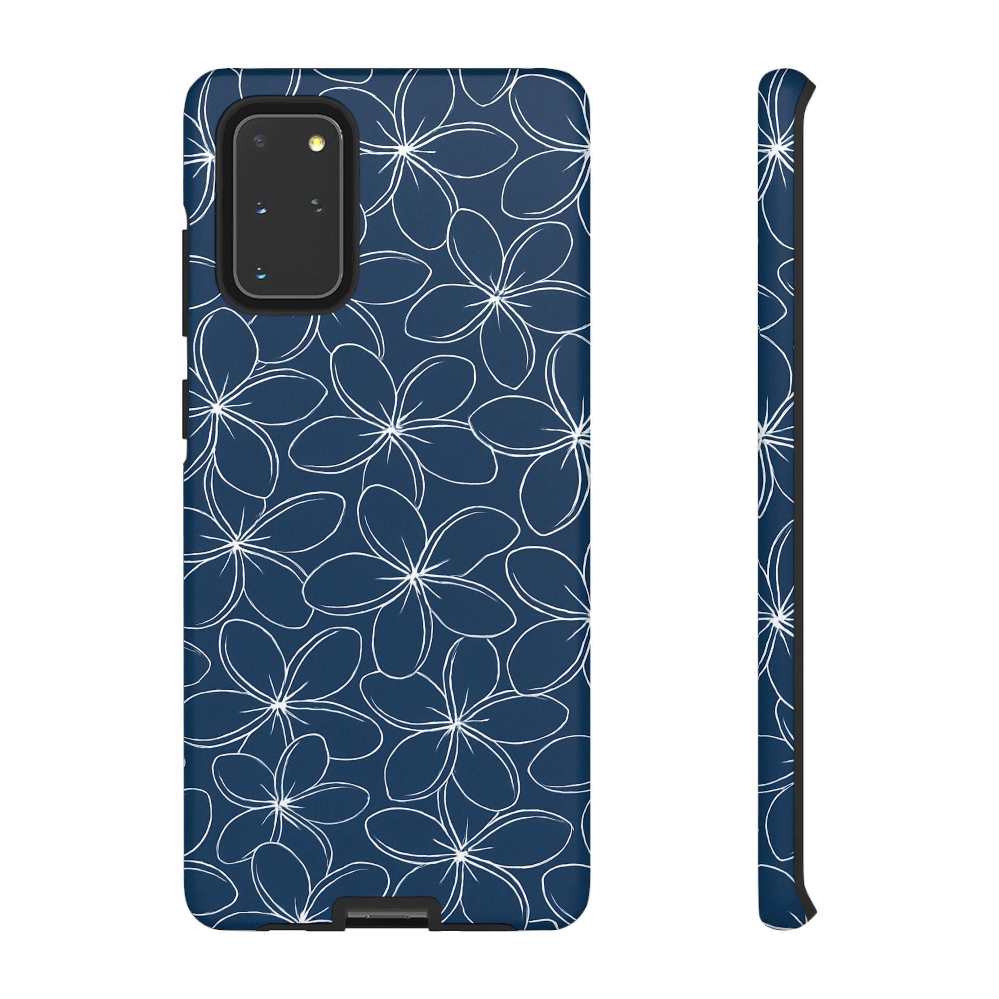 "Plumeria" Phone Case - Blue and White