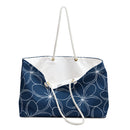 "Plumeria"  Beach Bag - Blue and White