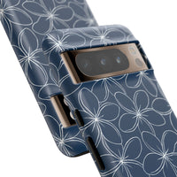 "Plumeria" Phone Case - Blue and White